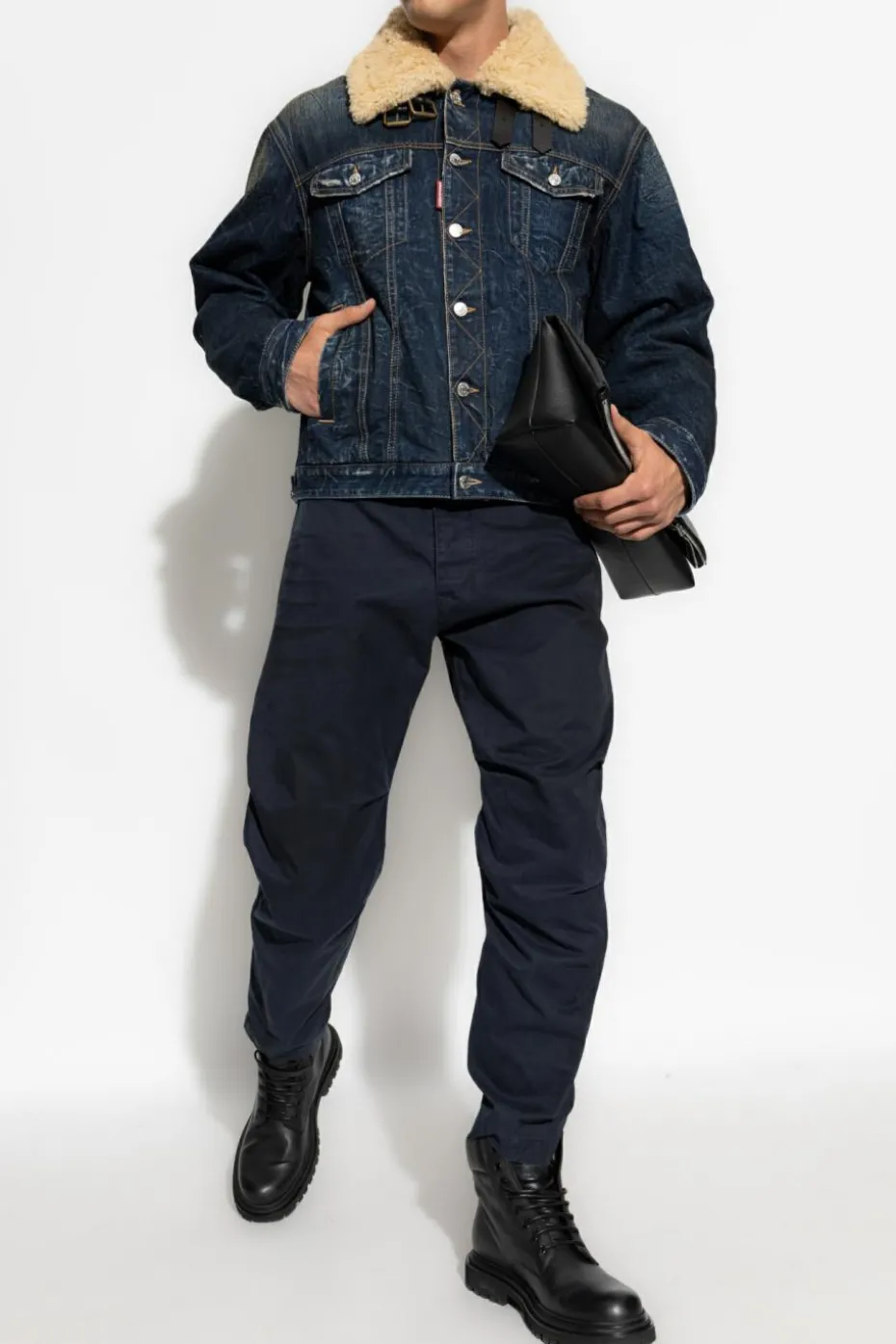 Dsquared2 GRANATOWY Kurtka jeansowa