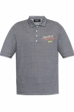 Dsquared2 GRANATOWY Polo kapsuła `Summer Lovers`