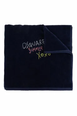 Dsquared2 GRANATOWY Ręcznik z logo kapsuła 'Summer Lovers'
