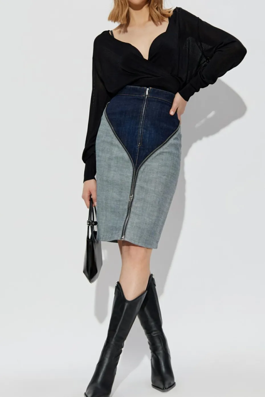 Dsquared2 GRANATOWY Spódnica jeansowa