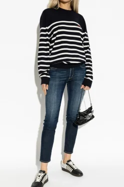 Dsquared2 GRANATOWY Sweter z logo