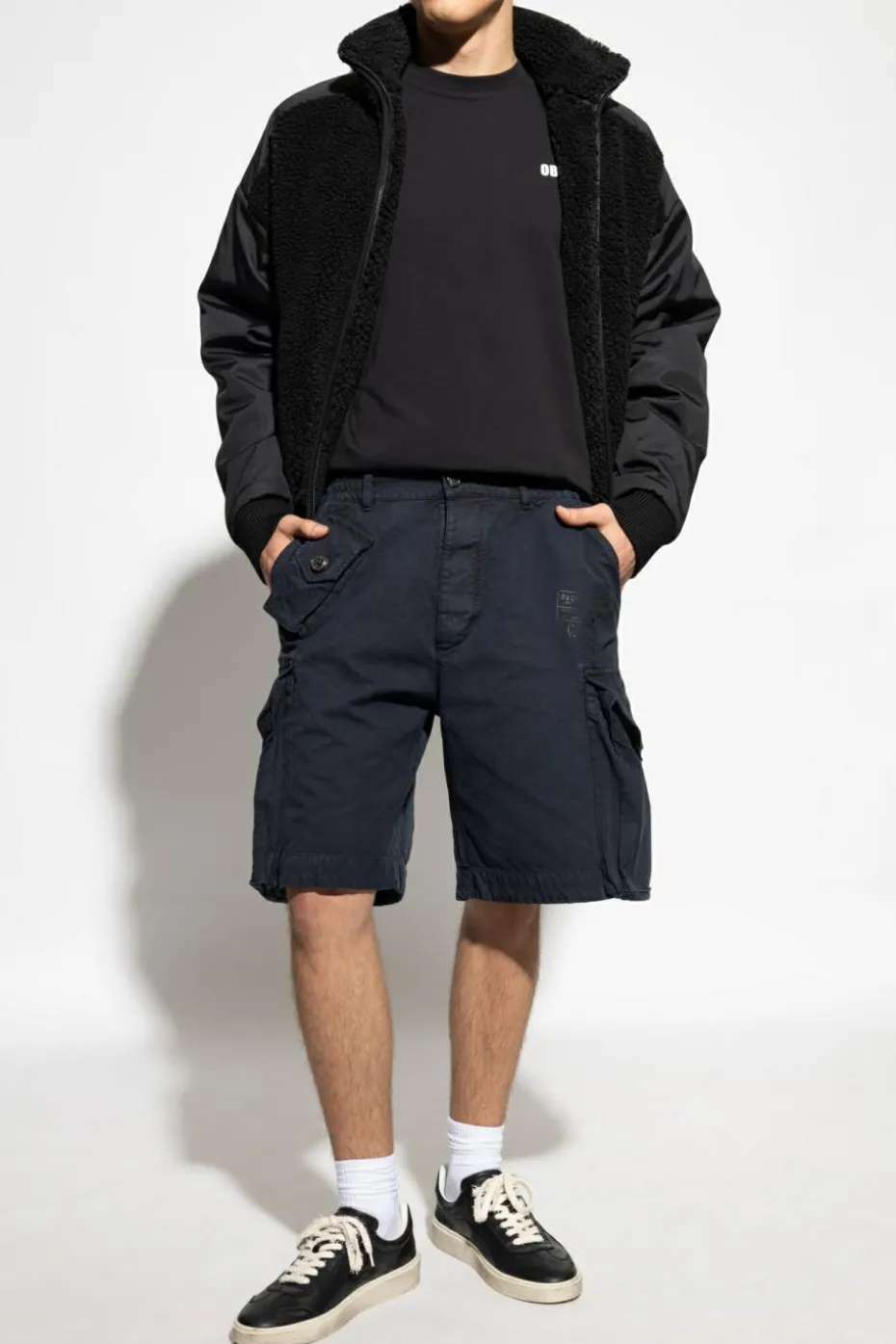 Dsquared2 GRANATOWY Szorty `Hunter` typu `cargo`