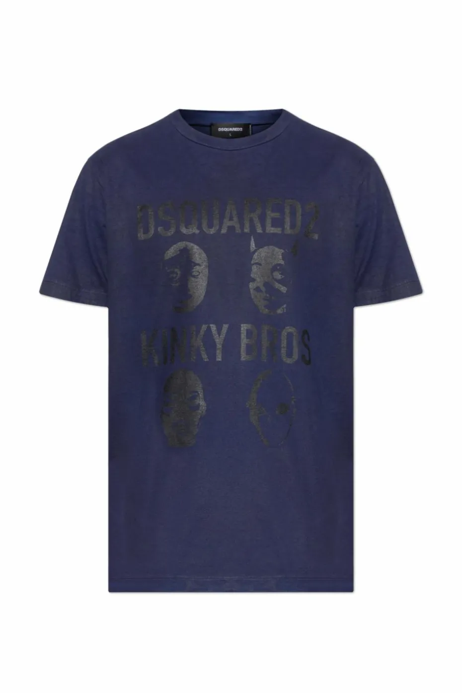 Dsquared2 GRANATOWY T-shirtz nadrukiem