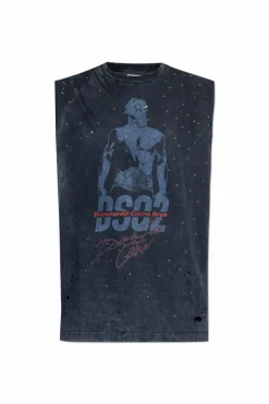 Dsquared2 GRANATOWY T-shirt bez rękawów