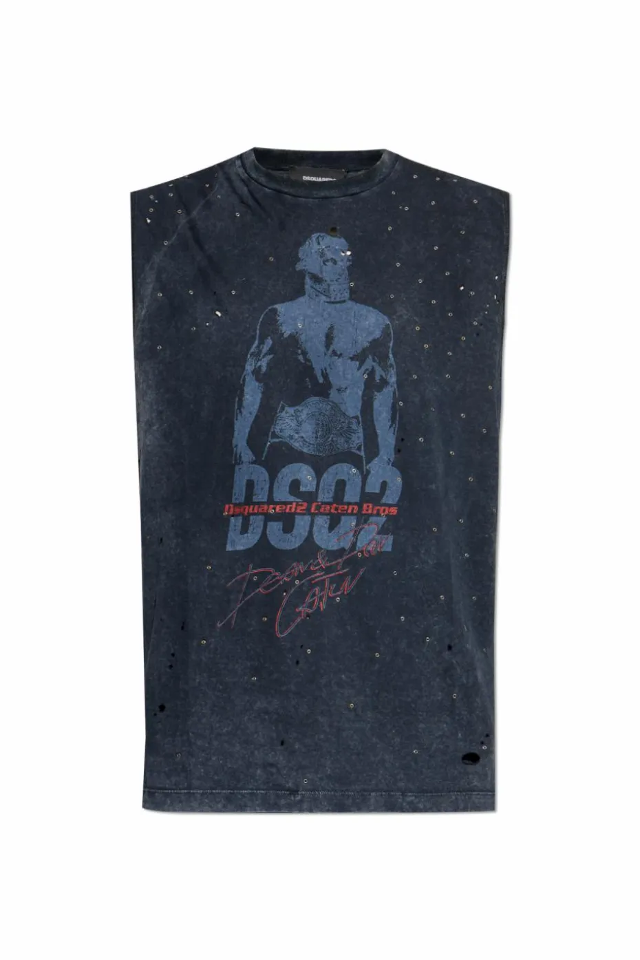 Dsquared2 GRANATOWY T-shirt bez rękawów