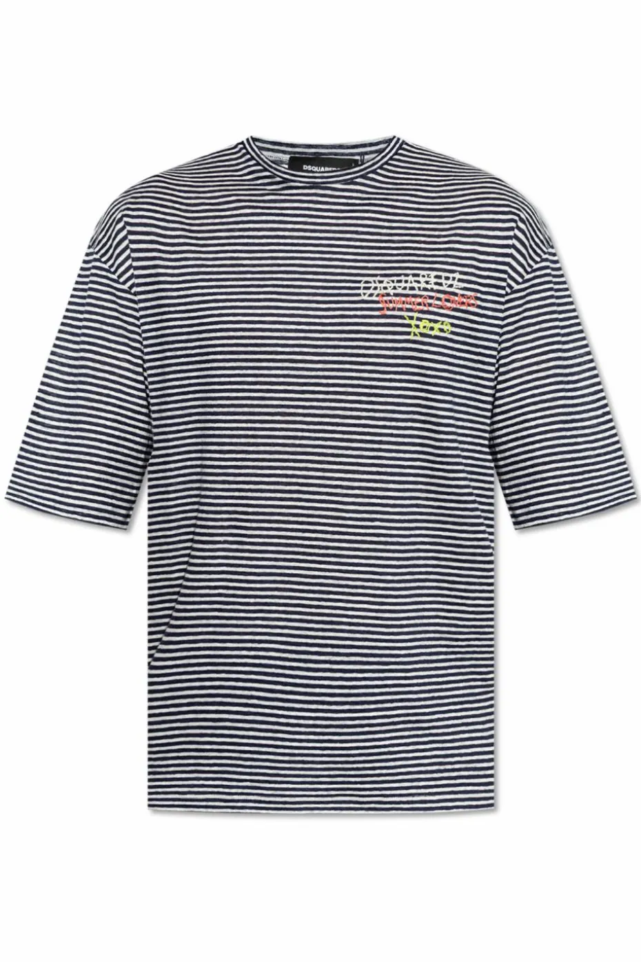 Dsquared2 GRANATOWY T-shirt kapsuła `Summer Lovers`