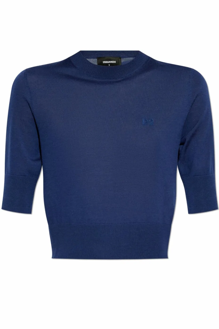 Dsquared2 GRANATOWY Wełniany top z wyszytym logo