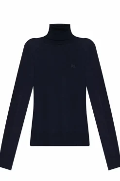 Dsquared2 GRANATOWY Wełniany golf z logo