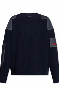 Dsquared2 GRANATOWY Wełniany sweter