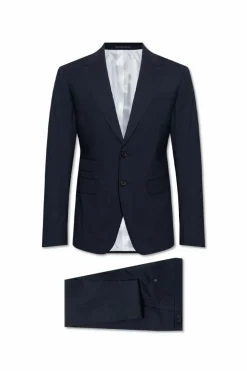 Dsquared2 GRANATOWY Wełniany garnitur