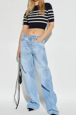 Dsquared2 GRANATOWY Wełniany top