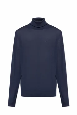 Dsquared2 GRANATOWY Wełniany golf