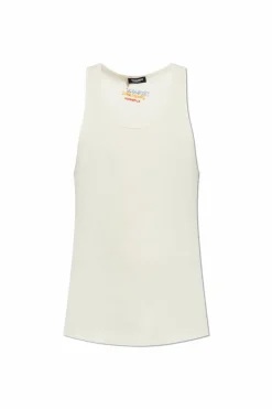 Dsquared2 kremowy T-shirt bez rękawów kapsuła 'Summer Lovers'