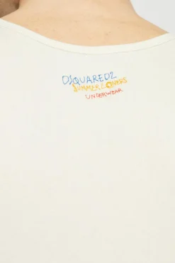 Dsquared2 kremowy T-shirt bez rękawów kapsuła 'Summer Lovers'