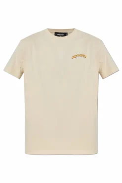 Dsquared2 kremowy T-shirt z logo