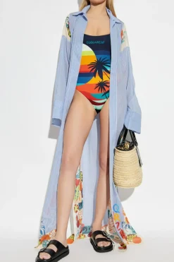 Dsquared2 NIEBIESKI Bawełniane kimono
