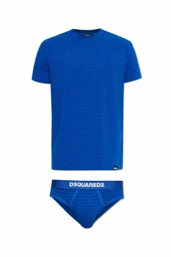 Dsquared2 NIEBIESKI Komplet: t-shirt i slipy