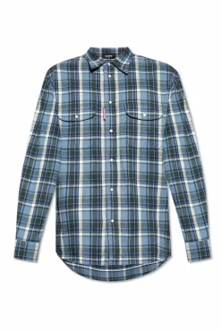 Dsquared2 NIEBIESKI Koszula w kratę