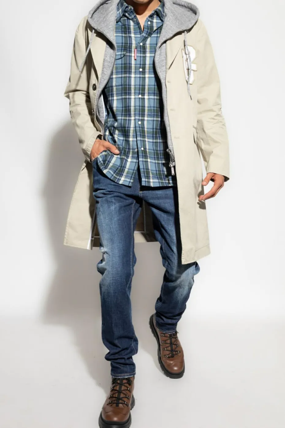 Dsquared2 NIEBIESKI Koszula w kratę