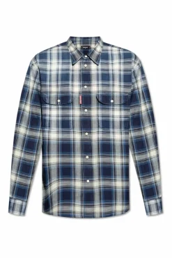 Dsquared2 NIEBIESKI Koszula ze wzorem w kratę