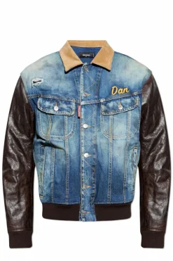 Dsquared2 NIEBIESKI Kurka z łączonych materiałów