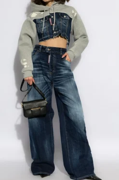 Dsquared2 NIEBIESKI Kurtka z łączonych materiałów