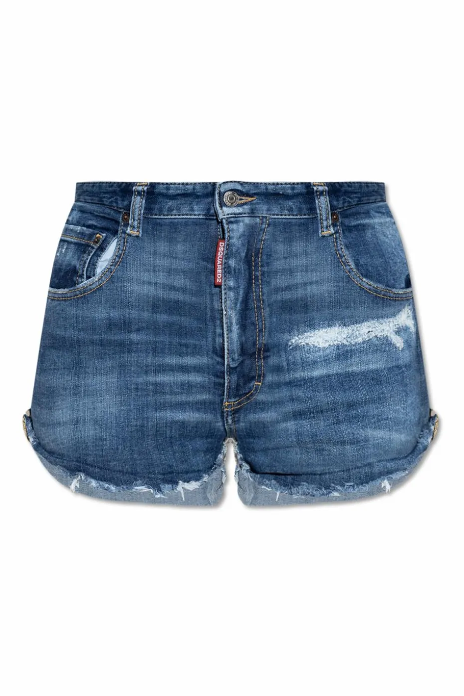 Dsquared2 NIEBIESKI Szorty z wysokim stanem