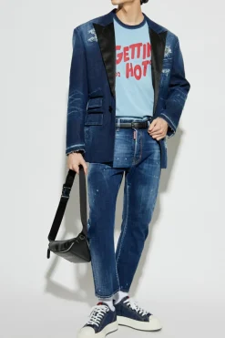 Dsquared2 NIEBIESKI T-shirt z logo