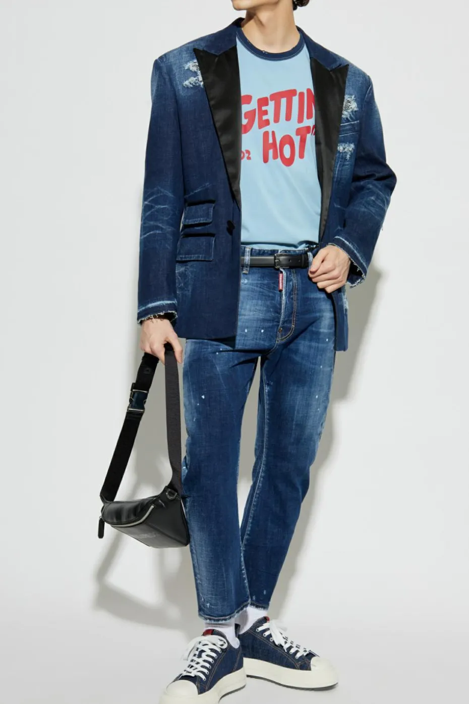 Dsquared2 NIEBIESKI T-shirt z logo