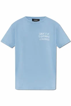 Dsquared2 NIEBIESKI T-shirt z nadrukiem