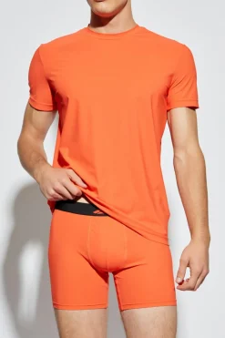 Dsquared2 POMARAŃCZOWY T-shirt z bieliźniany z okrągłym dekoltem