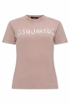 Dsquared2 RÓŻOWY T-shirt z nadrukiem