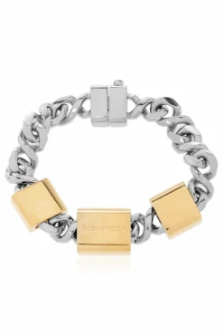Dsquared2 SREBRNY Bransoleta z wygrawerowanym logo