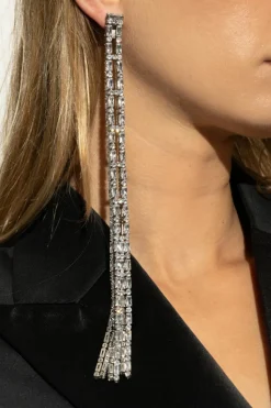 Dsquared2 SREBRNY Kolczyki z połyskującymi kryształami