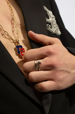 Dsquared2 SREBRNY Mosiężny pierścień