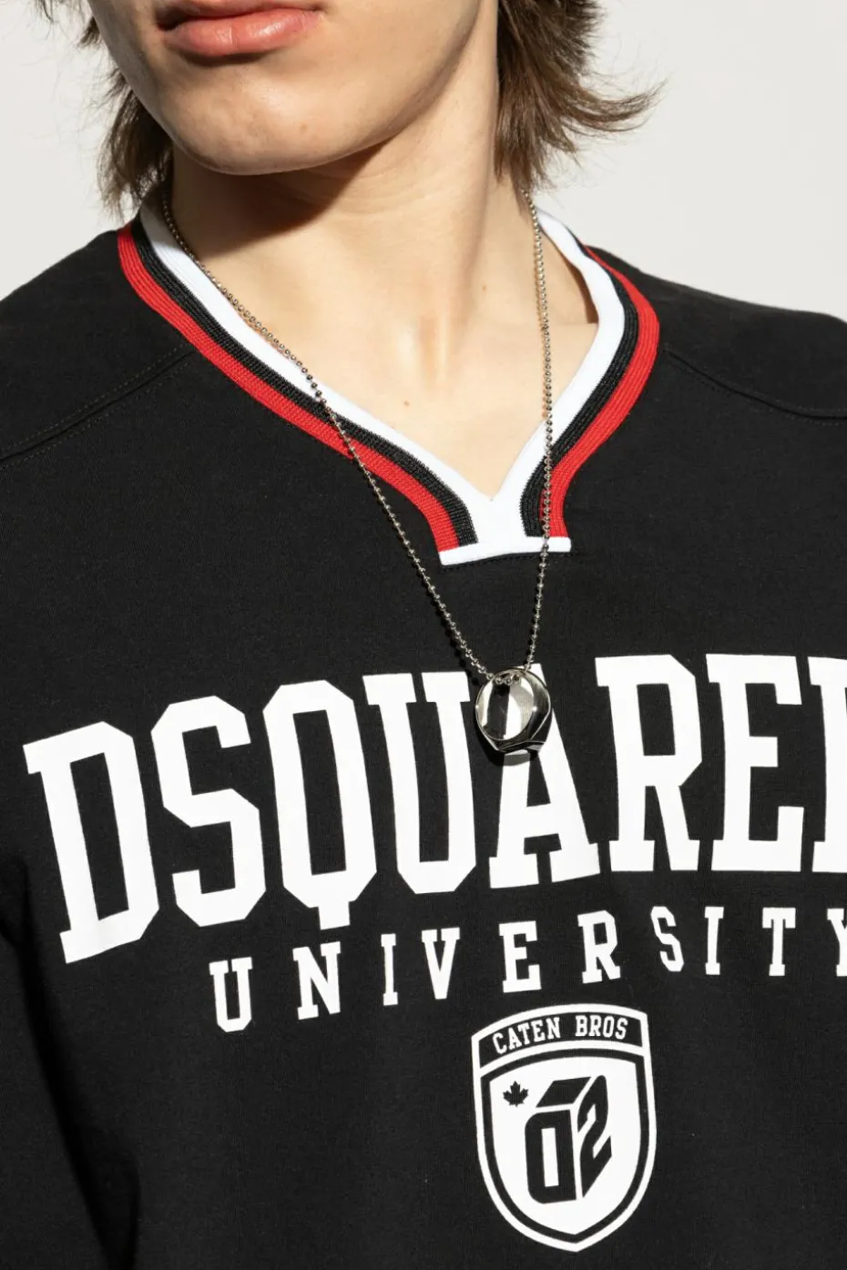 Dsquared2 SREBRNY Nazyjnik z pierścionkiem