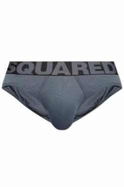 Dsquared2 SZARY Bawełniane slipy z logo