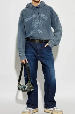 Dsquared2 SZARY Bluza z kapturem