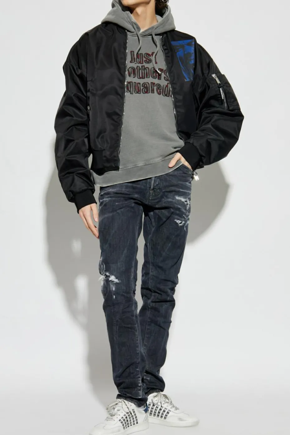 Dsquared2 SZARY Bluza ze wzorem