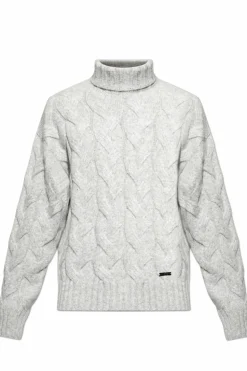 Dsquared2 SZARY Golf z alpaki