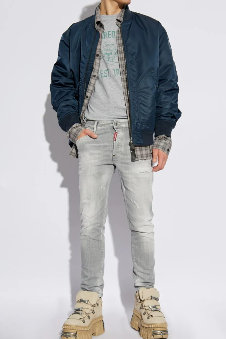 Dsquared2 SZARY Jeansy `Skater`