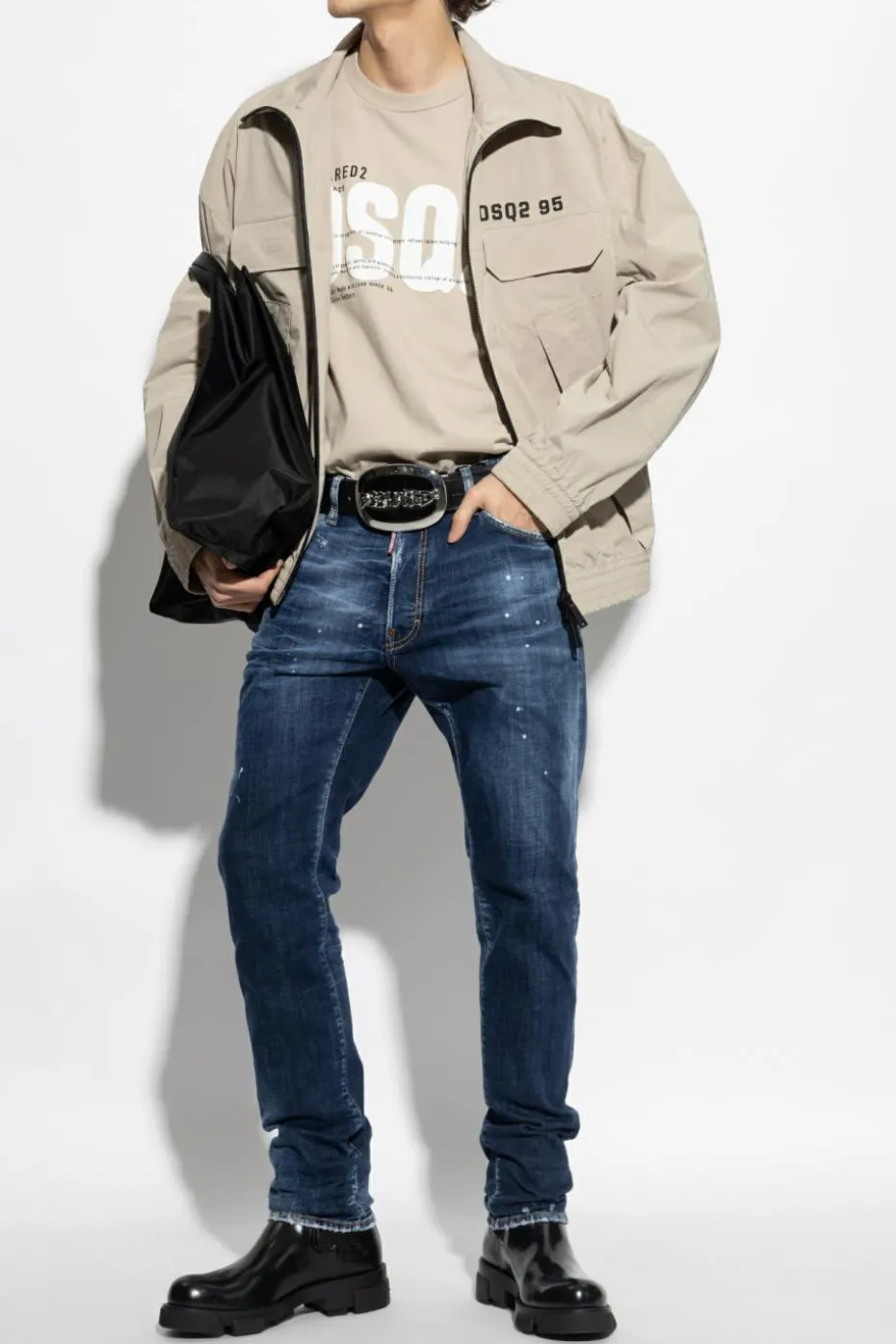 Dsquared2 SZARY Kurtka z nadrukowanym logo