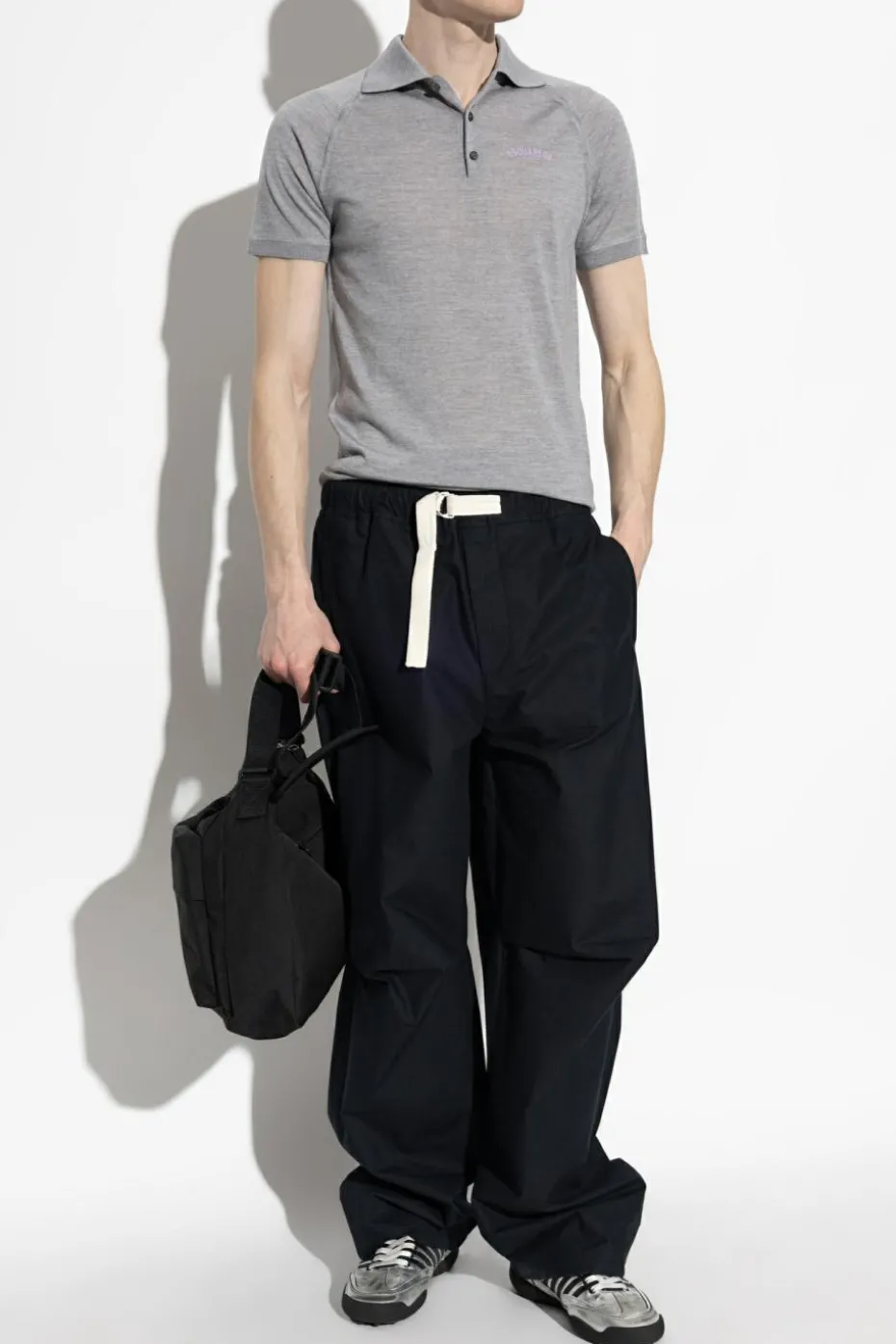 Dsquared2 SZARY Polo z logo