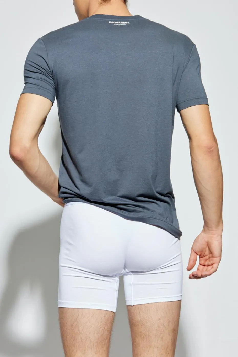 Dsquared2 SZARY T-shirt z bieliźniany z okrągłym dekoltem