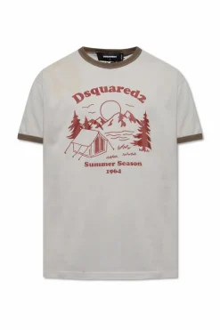 Dsquared2 SZARY T-shirt z logo