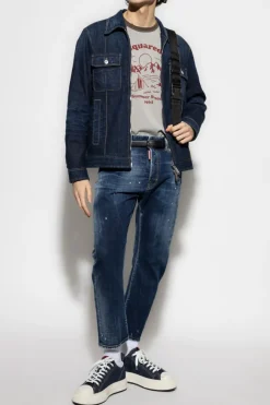 Dsquared2 SZARY T-shirt z logo