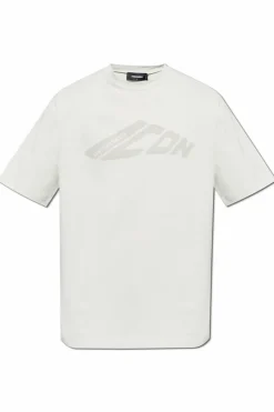 Dsquared2 SZARY T-shirt z nadrukowanym logo