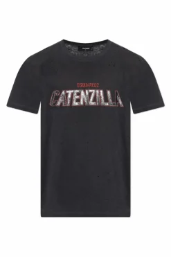 Dsquared2 SZARY T-shirt z nadrukiem