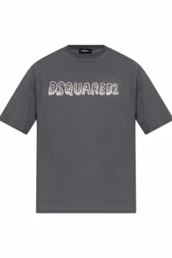 Dsquared2 SZARY T-shirt z nadrukiem