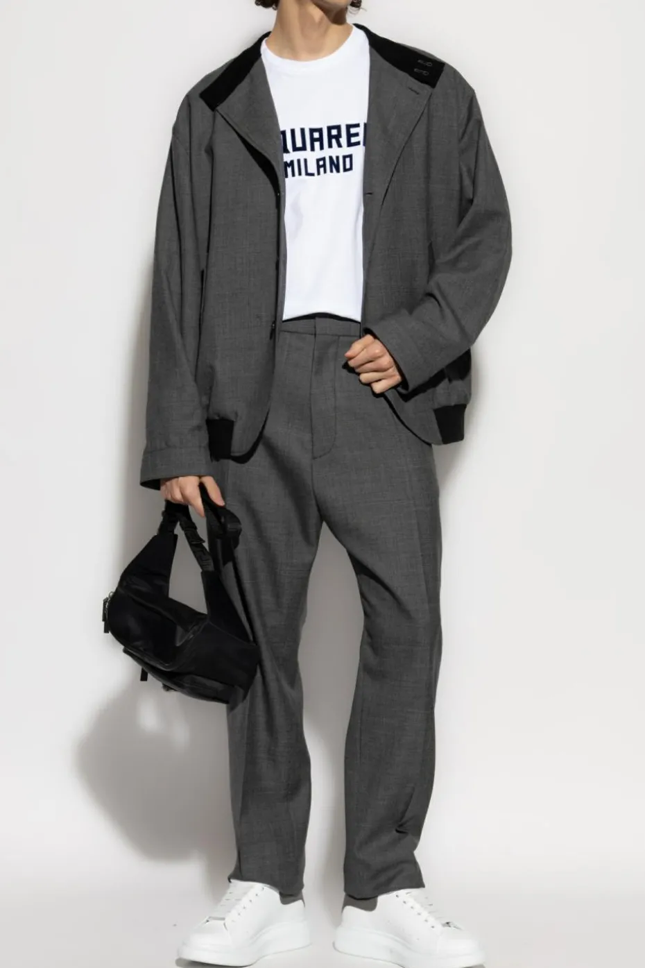 Dsquared2 SZARY Wełniana kurtka